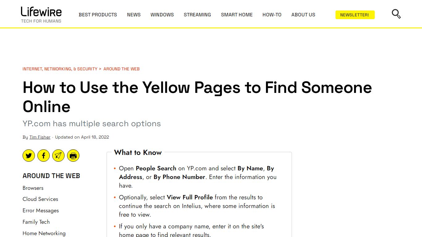 How to Use the Yellow Pages to Find Someone Online - Lifewire